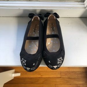 Cat & Jack black cat toddler ballet flats with strap